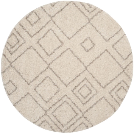 Safavieh Arizona Shag Power Loomed Round Area Rug; Ivory & Beige - 6 ft.-7 in. x 6 ft.-7 in. ASG744A-7R